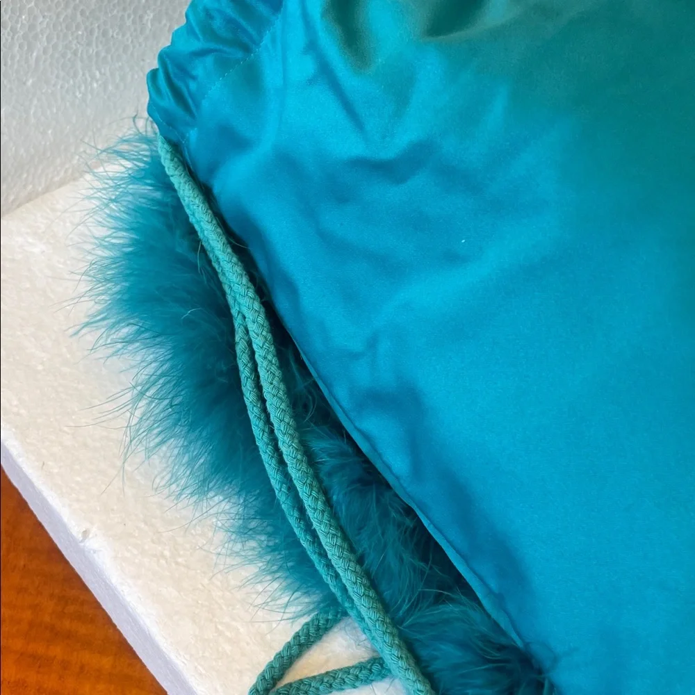 Luxurious Teal Fur BagPack 10x13